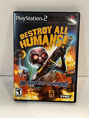 #ad Destroy All Humans Playstation 2 PS2 Complete w Manual Clean Tested $10.99