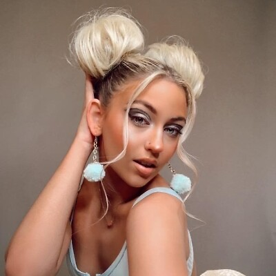 #ad INH Hair Miley Clip On Space Buns Aqua Hair Extensions $95.43