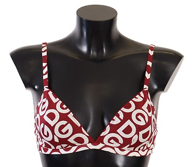 #ad DOLCE amp; GABBANA Underwear Red White DG Print Non Wire Cotton Bra IT3 M $200 $119.00