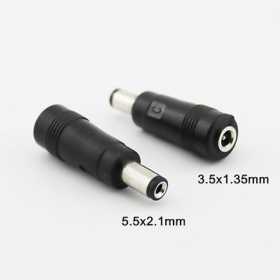 #ad 1pc DC Power 5.5mm x 2.1mm Male to 3.5mm x 1.35mm Female Jack Adapter Connector $1.29