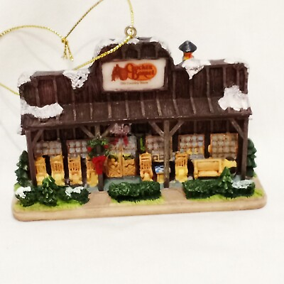 #ad Cracker Barrel Old Country Store Ornament 2quot; Building Brown Christmas $14.99