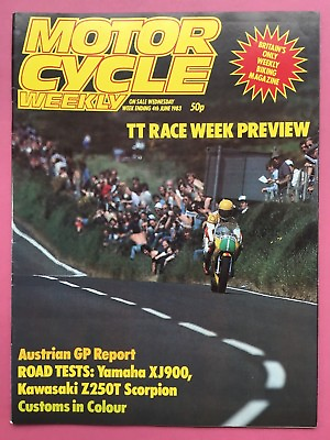 #ad MOTOR CYCLE WEEKLY 4th June 1983 Test: Yamaha XJ900 Kawasaki Z250T GBP 4.75