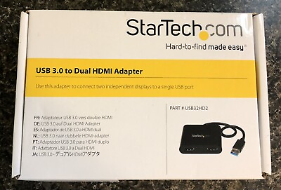 #ad StarTech USB 3.0 Dual HDMI Adapter USB32HD2 New $29.99