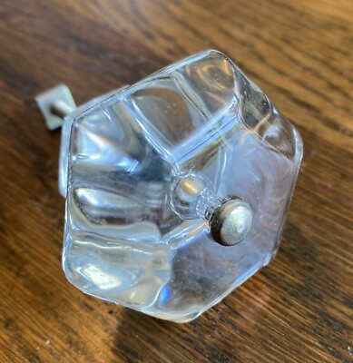 #ad 1 Large Antique Vintage 6 sided Glass Crystal Cabinet Knobs Drawer Pulls 1 3 4quot; $12.50