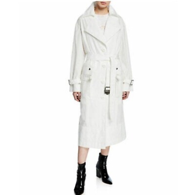 #ad NWT COACH White Military Trench Cotton Lightweight Coat Size 6 $795 New $151.47