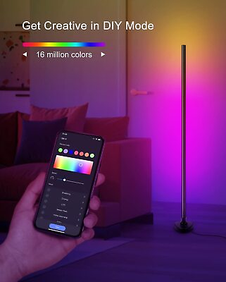 #ad #ad LED Floor Lamp Corner Light Lamp RGB White Modern Smart Compatible with Alexa $32.99