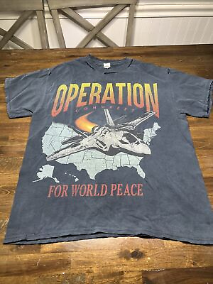 #ad Thrashed Operation Concreet Cool Shirt Rips Tears See Pics “For World Peace $11.99