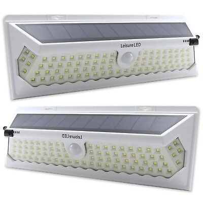 #ad 2 Pack 86 LED Solar Power Motion Sensor Wall Light Outdoor Garden Lamp White $44.99