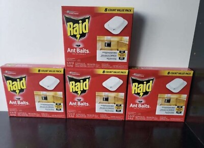 #ad Raid Max Double Control Ant Baits Kill Traps Child Resistant 4 BOXES = 32 Traps $8.00