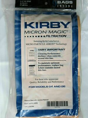 #ad 9 KIRBY VACUUM CLEANER BAGS G3 G4 G5 G6 ULTIMATE G G7 G7D MICRON MAGIC 197394 $17.99