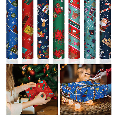 #ad 1PC DIY Men#x27;s Women#x27;s Children#x27;s Christmas Wrapping Paper Holiday Gifts $5.84