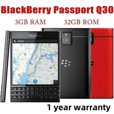 #ad BlackBerry Passport Q30 SQW100 1 32GB3GB Black Unlocked Smartphone New Sealed $149.99