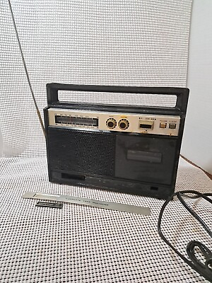 #ad Vtg Wollensak 3M Portable Cassette Tape Recorder AM FM Radio Partially Works $29.00
