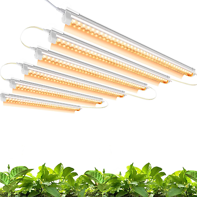 #ad Led Grow Lights for Indoor Plants Full SpectrumT8 2FT 144W 6X24W High Output $78.03