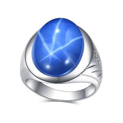 #ad Stunning Blue Lindy Star Sapphire Solid Ring 925 Sterling Silver Handmade Ring $67.09