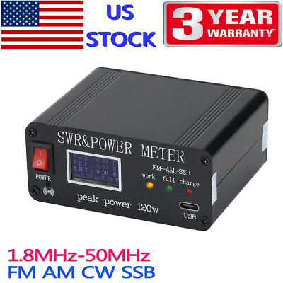 FM AM SSB 1.8MHz 50MHz SWR Power Watt Meter SWR amp; Power Meter Peak Power PWR SWR $46.99