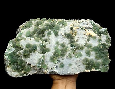 #ad 11.4LB Natural Rare Ladder like Green Octahedral Fluorite Mineral Specimen China $399.99