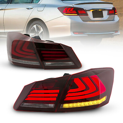 #ad Red Clear LED Tail Lights Rear Lamps for 2013 2015 Honda Accord 4 Door Sedan $189.99