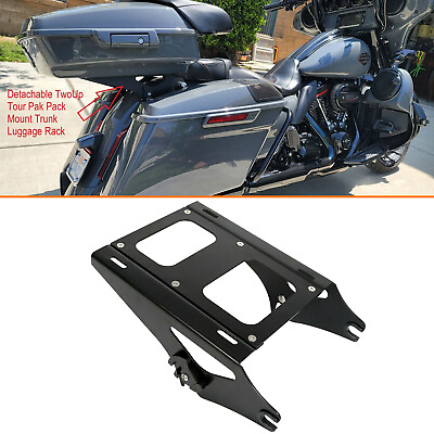 #ad Two Up Pack Mount Luggage Rack Fit For Harley Tour Pak Touring Road King 2014 24 $42.50
