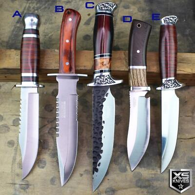 #ad Combat SURVIVAL Hunting Tactical BOWIE Hard Wood Fixed Blade FULL TANG Knife $17.99