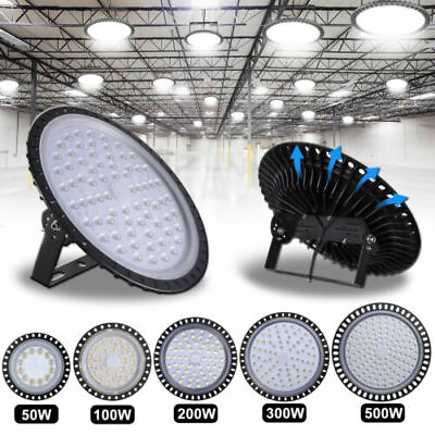 #ad UFO LED High Bay Light 500W 300W 200W Watt Warehouse Shop Gym Light Fixture Bulb $14.99
