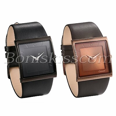 #ad Men#x27;s Simple Casual Leather Strap Square Dial Quartz Analog Wrist Watch Watches $16.99