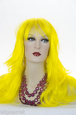 #ad Yellow Fun Color Long Skin Top Straight Wigs $55.64