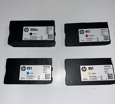 #ad 🌟 Pack of 4 original ink cartridges HP 950 Black 951 Cyan Red Magneta Exp 24 01 $36.99