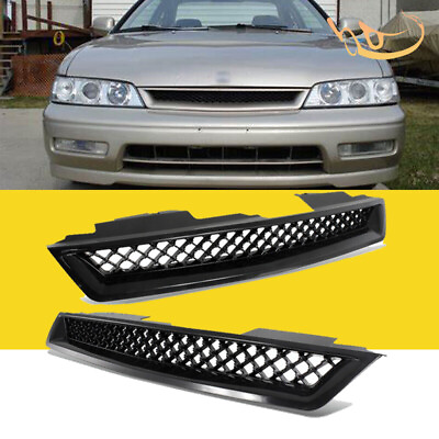 #ad For 1994 1995 1996 1997 Honda Accord Type R Front Bumper Hood Mesh Grille Black $25.15