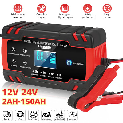 #ad 12V 24V Fully Automatic Smart Car Battery Charger Maintainer Trickle Charger $21.45