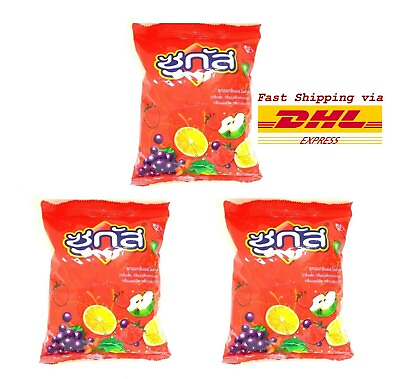 #ad 3 x SUGUS Chewy Candy Assorted Fruit Flavoured Chews Pack of 100 tablets 250g $30.54