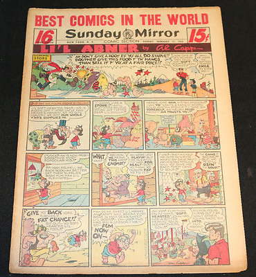 #ad 1952 Sunday Mirror Weekly Comic Section February 17th VF Superman App $19.96
