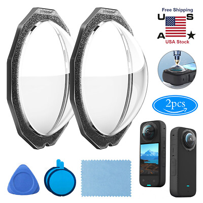 #ad 2X For Insta360 ONE X3 Sports Camera Lens Guards Cap Cover Lens Protector Sticky $13.49