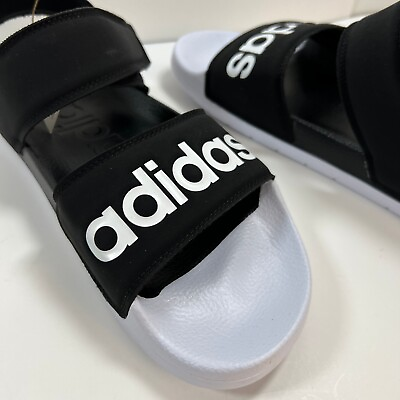 #ad Adidas Adilette Sandals Mens 8 Womens 9 Slingback F35416 Black White Spellout $29.99