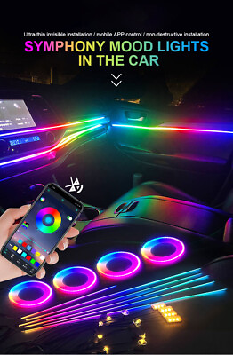 #ad RGB Symphony Car Atmosphere Interior LED Fiber Optic Universal Ambient Lights $85.25
