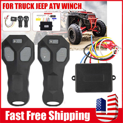 #ad 12V Wireless Winch Remote Control Kit Fit For Jeep Truck ATV SUV Switch Handsset $13.99