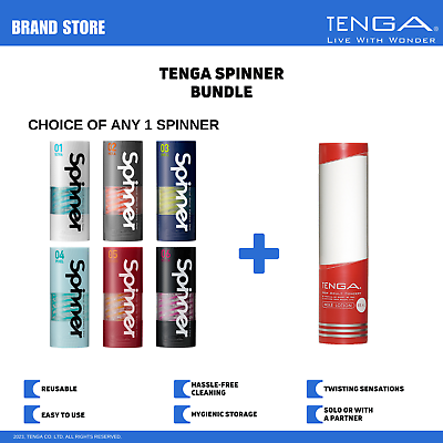 #ad TENGA SPINNER Reusable Spiral Motion Male Masturbator Stroker Bundle NWT NIB $34.00