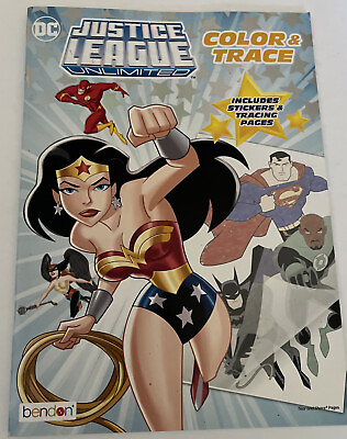 #ad Justice League Unlimited DC Color and Trace 2018 w stickers Wonder Women Batman $4.99
