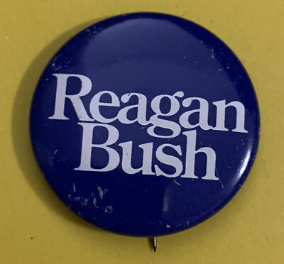 #ad 1980 Ronald Reagan George Bush Vintage US Political button pin Campaign badge 80 $8.80