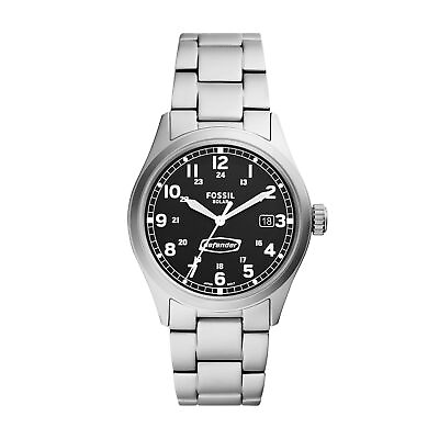 #ad Mens Solar Wristwatch FOSSIL DEFENDER FS5973 Stainless Steel Black Sub 100mt $160.99