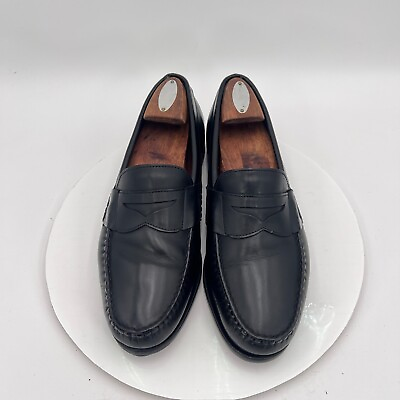 #ad Allen Edmonds Walden Men Size 9.5EEE Black Leather Slip On Penny Loafer Shoes $64.95