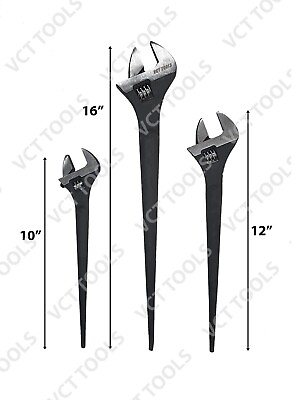 #ad VCT 3 Piece Adjustable Construction Spud Wrench Set 10 inch 12 inch 16 inch $43.95