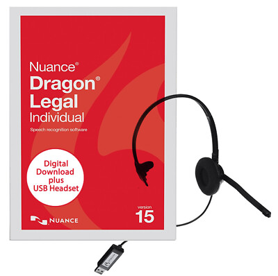 #ad Nuance Dragon Legal Individual 15 ESD with USB Headset A509A G00 15.0 $289.98