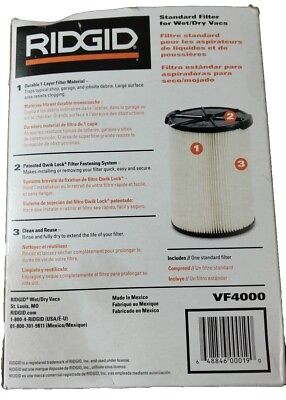 #ad Filter VF4000 Ridgid Replacement Wet Dry Original Industrial Clean Air USA NIB $28.88