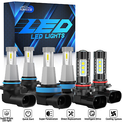 #ad 6pcs 3 side LED Bulbs Headlight Fog Light for Ford F150 2015 2022 H11 9005 9145 $45.99