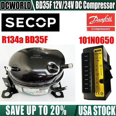 #ad DC 12V 24V DANFOSS BD35F Compressor SECOP 101N0650 Electronic Start Controller $204.99