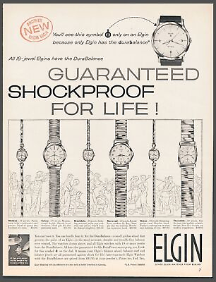 #ad 1959 Elgin Watch Vintage Print Ad Culver Norwood Thorndale Grace Nadeen Wall Art $10.97