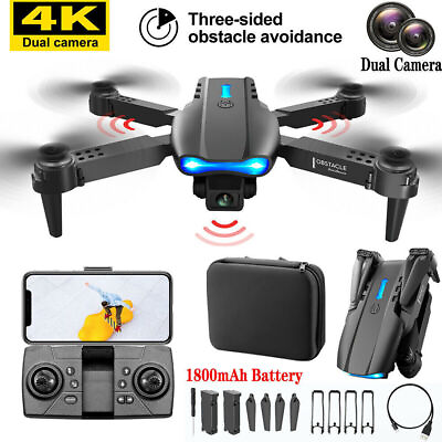 #ad 2024 New RC Drone With 4K HD Dual Camera WiFi FPV Foldable Quadcopter3 Battery $35.69