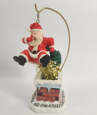 #ad 2000 House of Lloyd quot;Up the Chimney Santaquot; Hanging Figurine #230138 $19.99