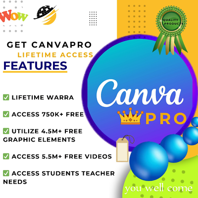 #ad Life Time Canva Premium Full Access To all paid tools and template . $3.99
